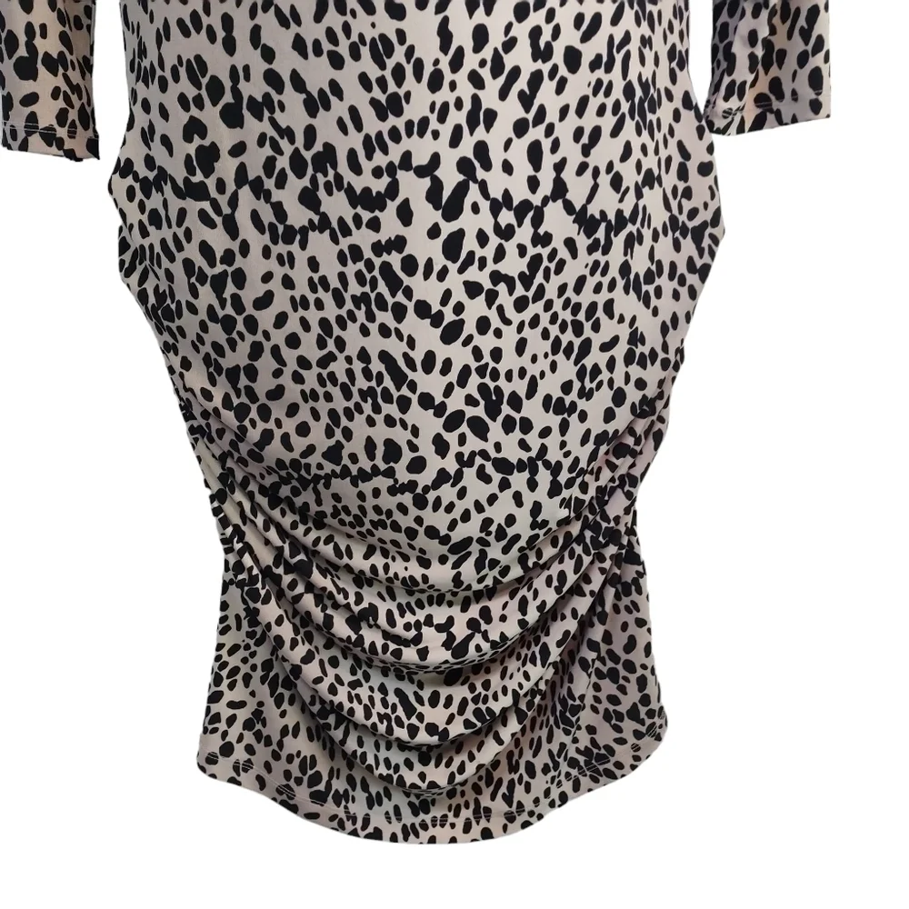 Jennifer Lopez Women's Leopard Print 3/4 Sleeves Stretch Bodycon Dress Size L